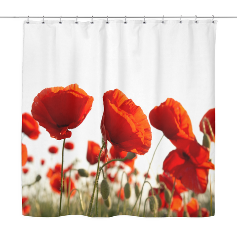 Poppy Flower Shower Curtain
