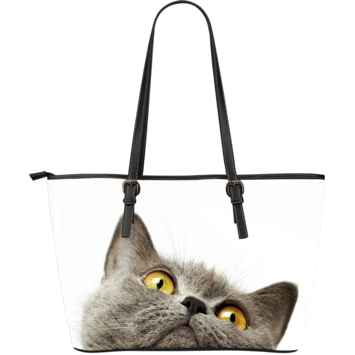 Cat Large Leather Tote Bag