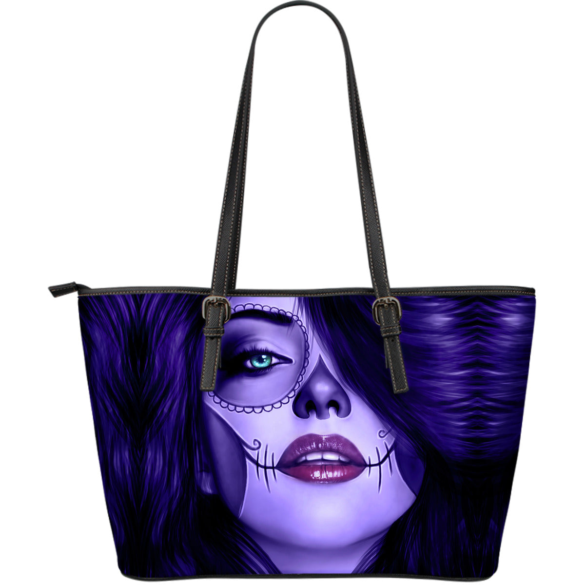 Tattoo Calavera Girl Large Leather Tote Bag - Collection 3