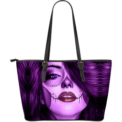 Tattoo Calavera Girl Large Leather Tote Bag - Collection 3