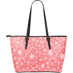 Simply Flowers Large Leather Tote Bag