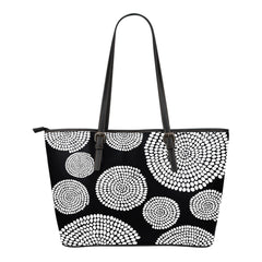 African Swirl Small Leather Tote Bag
