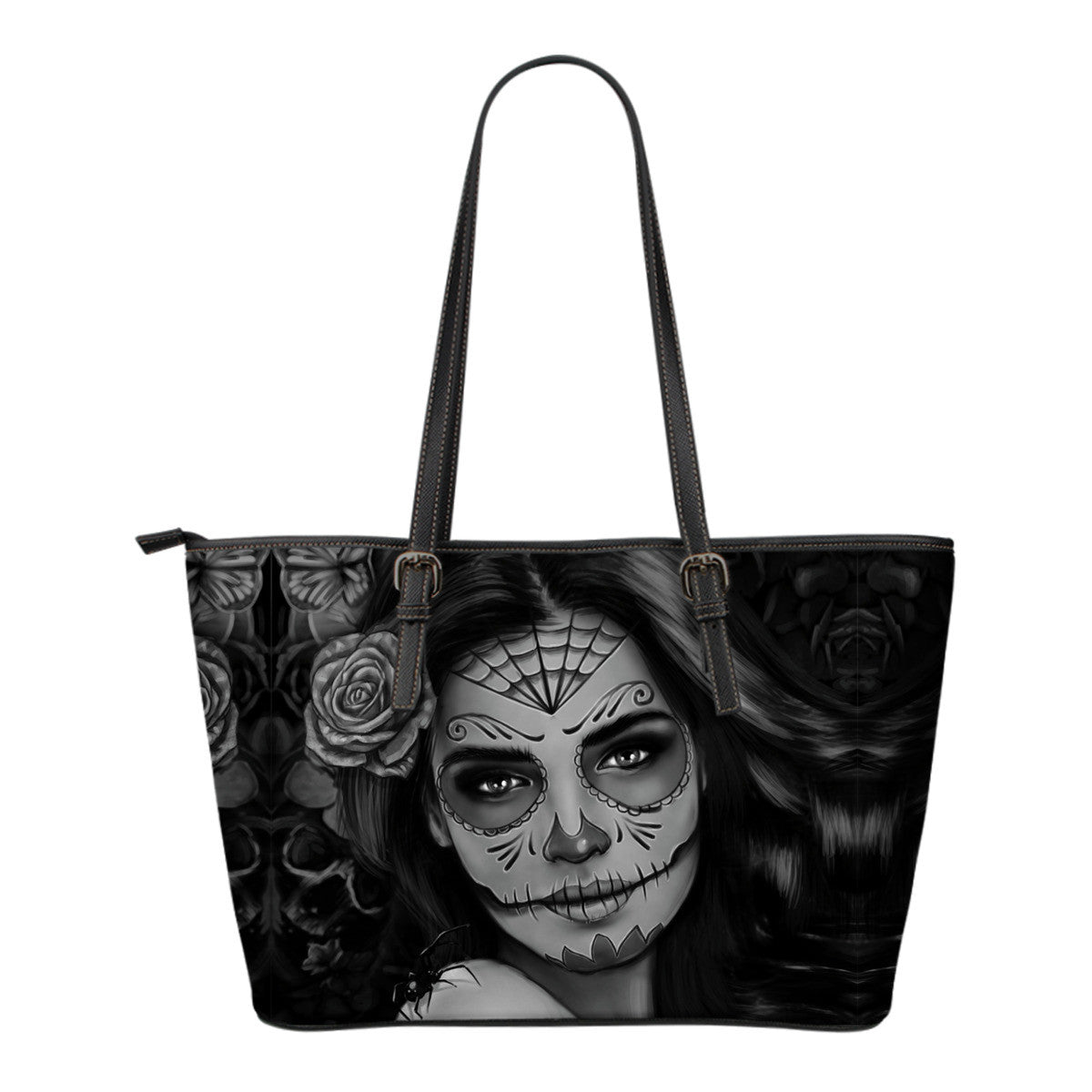 Tattoo Calavera Small Leather Tote Bag - Collection 2