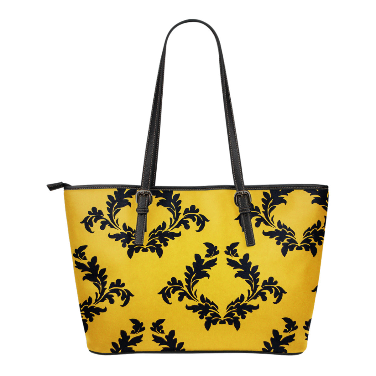 Retro Flower Small Leather Tote Bag