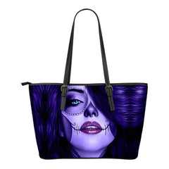 Tattoo Calavera Girl Small Leather Tote Bag - Collection 3