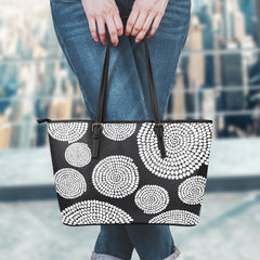 African Swirl Small Leather Tote Bag