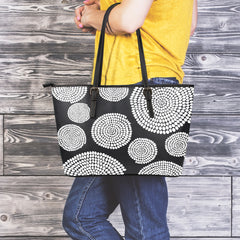 African Swirl Large Leather Tote Bag