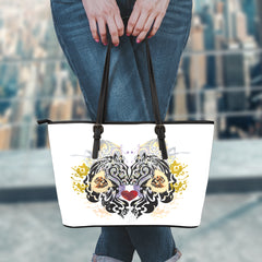 Animal Tattoo Small Leather Tote Bag