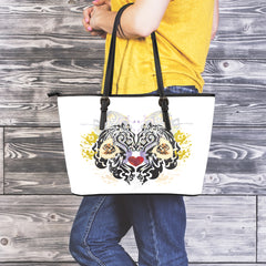 Animal Tattoo Small Leather Tote Bag
