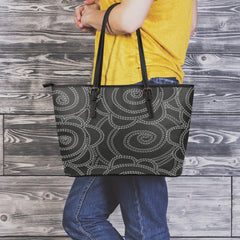 Flower Small Leather Tote Bag