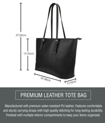 Black Owl Small Leather Tote Bag