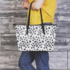 Leopard Small Leather Tote Bag