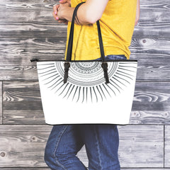 Tribal Sun Large Leather Tote Bag