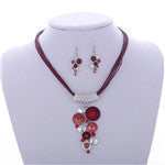 Flower Rope Necklace and Earring Set - 6 styles available