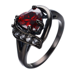 Ruby-Red  Heart Promise Ring